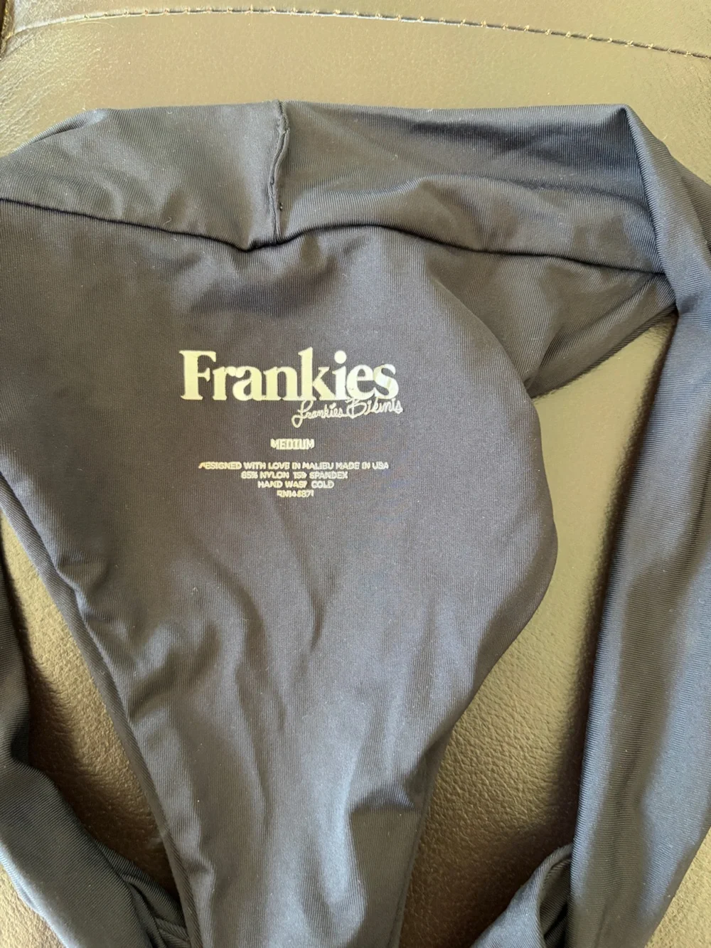 Frankie's Bikinis Black Cheeky Bikini Bottom Medium